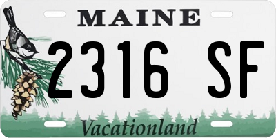 ME license plate 2316SF