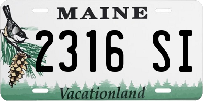 ME license plate 2316SI