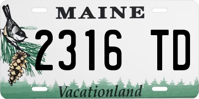 ME license plate 2316TD