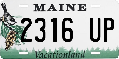 ME license plate 2316UP