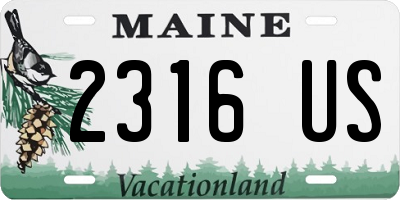 ME license plate 2316US