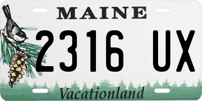 ME license plate 2316UX