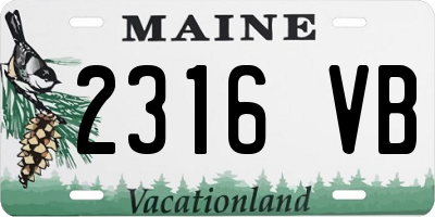 ME license plate 2316VB