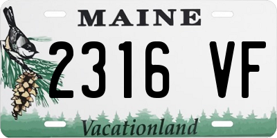 ME license plate 2316VF