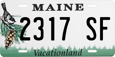 ME license plate 2317SF
