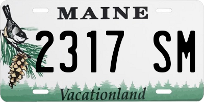 ME license plate 2317SM