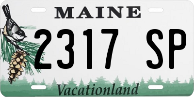 ME license plate 2317SP