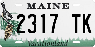 ME license plate 2317TK