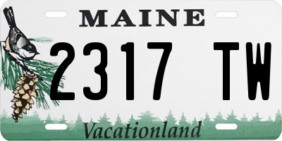 ME license plate 2317TW