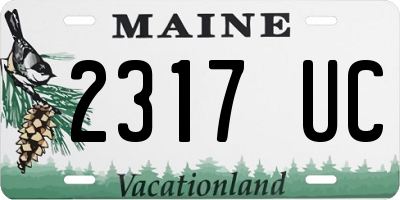 ME license plate 2317UC