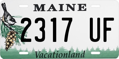 ME license plate 2317UF