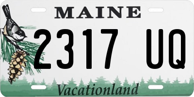 ME license plate 2317UQ