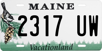 ME license plate 2317UW