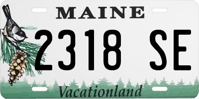 ME license plate 2318SE
