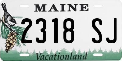 ME license plate 2318SJ