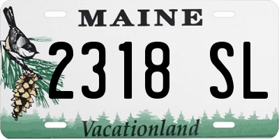 ME license plate 2318SL