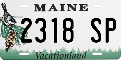 ME license plate 2318SP