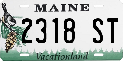 ME license plate 2318ST