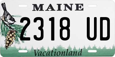 ME license plate 2318UD