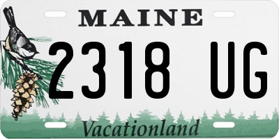 ME license plate 2318UG