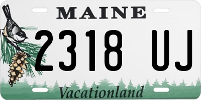 ME license plate 2318UJ