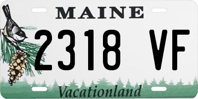 ME license plate 2318VF