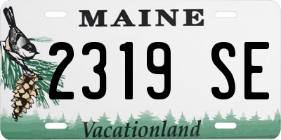ME license plate 2319SE