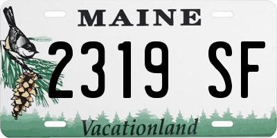 ME license plate 2319SF