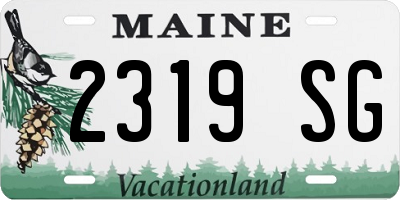 ME license plate 2319SG