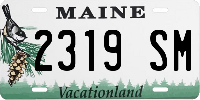 ME license plate 2319SM
