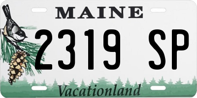 ME license plate 2319SP