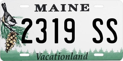 ME license plate 2319SS