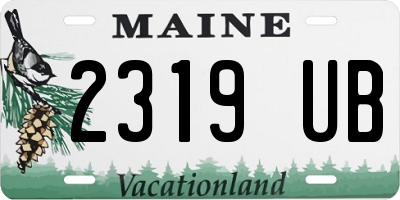 ME license plate 2319UB