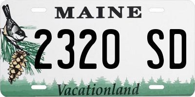 ME license plate 2320SD