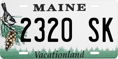 ME license plate 2320SK