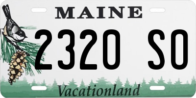 ME license plate 2320SO