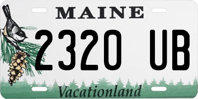 ME license plate 2320UB