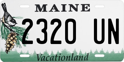 ME license plate 2320UN