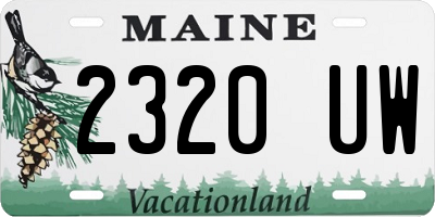 ME license plate 2320UW