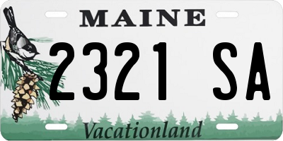 ME license plate 2321SA