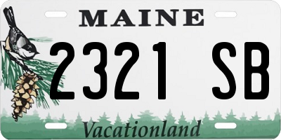 ME license plate 2321SB