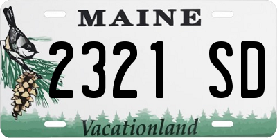 ME license plate 2321SD
