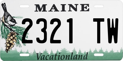 ME license plate 2321TW