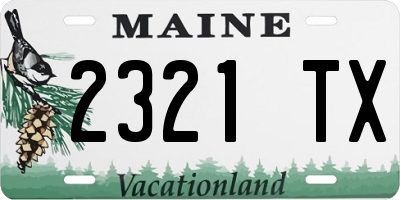 ME license plate 2321TX