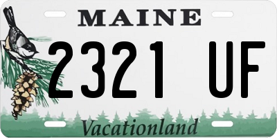 ME license plate 2321UF