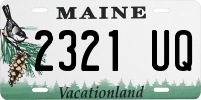 ME license plate 2321UQ