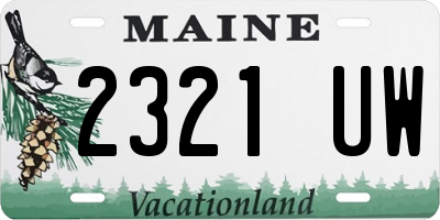 ME license plate 2321UW