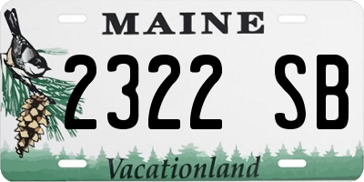 ME license plate 2322SB