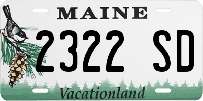 ME license plate 2322SD