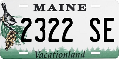 ME license plate 2322SE